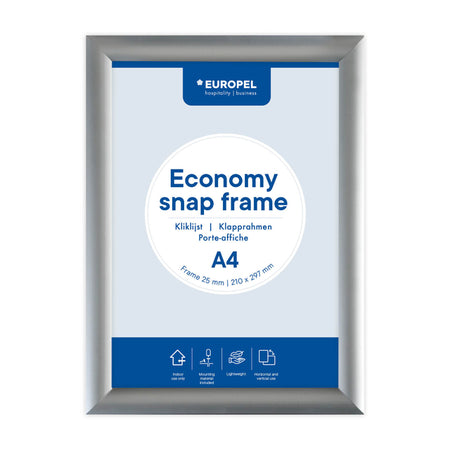 Europel - Klapprahmenhülle Economy A4 silber