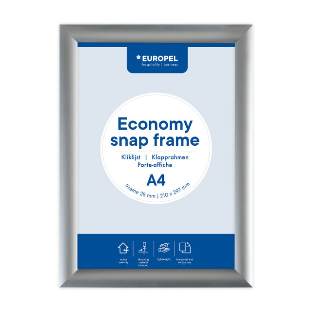 Europel - Klapprahmenhülle Economy A4 silber