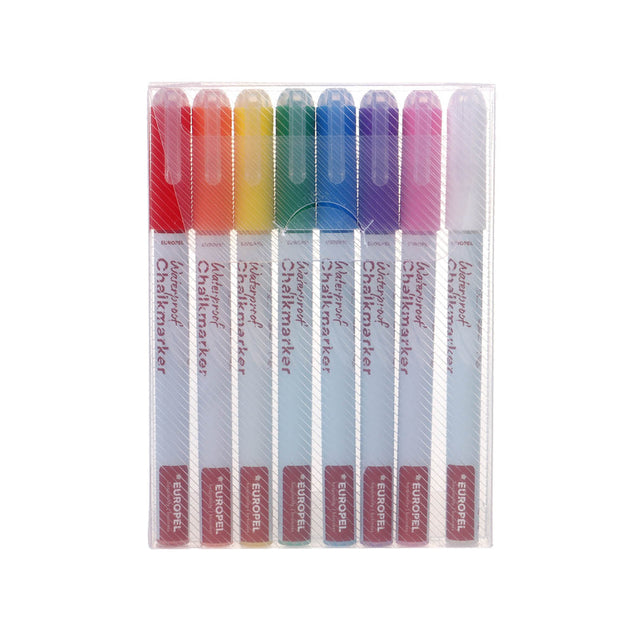 Europel – Kreidemarker-Peel, wasserfest, 1–3 mm, sortiert, 8 Stück