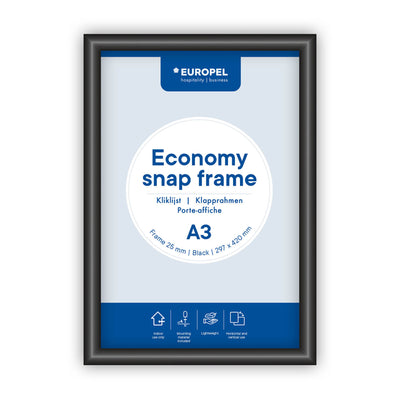 Europel - Klapprahmenhülle Economy A3 schwarz
