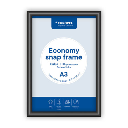 Europel - Klapprahmenhülle Economy A3 schwarz