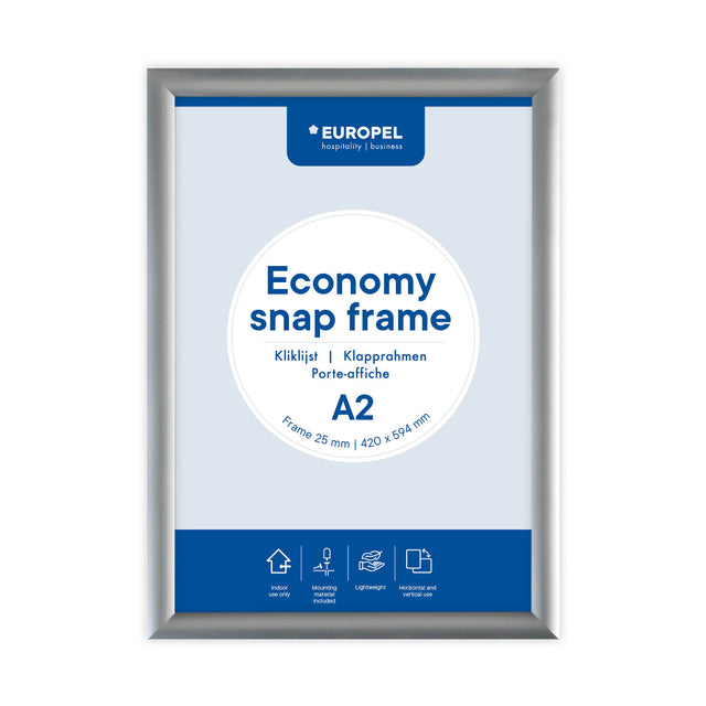 Europel - Klapprahmenhülle Economy A2 silber