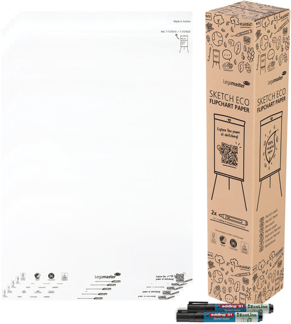 Legamaster - Flipchartpapier SKETCH ECO blanko 5x 20 Blatt