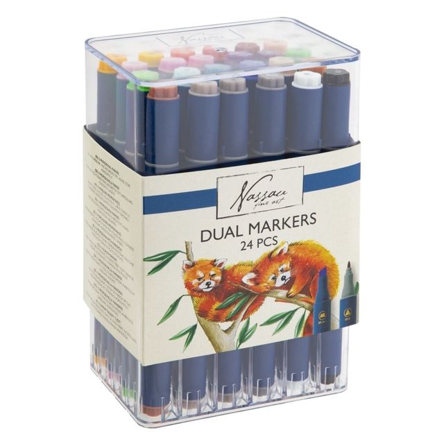Art Sensations – Hohlmarker Nassau Arts Duopoint-Set mit 24 Farben