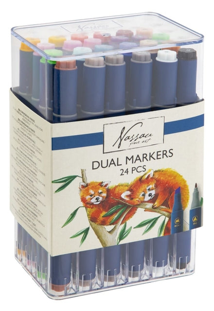 Art Sensations - Hohlmarker Nassau Arts Duopoint-Set mit 24 Farben | 6 Stück
