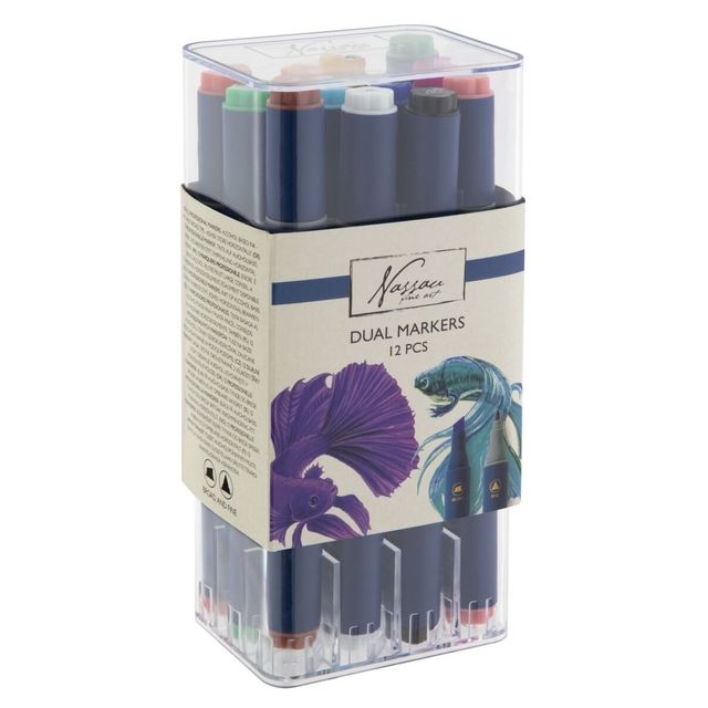 Art Sensations - Hohlmarker Nassau Arts Duopoint-Set mit 12 Farben | 6 Stück