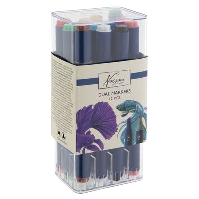 Art Sensations – Hohlmarker Nassau Arts Duopoint-Set mit 12 Farben
