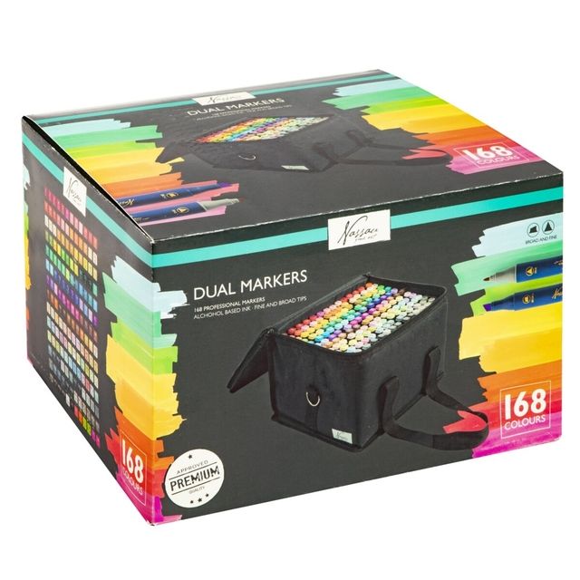 Art Sensations – Hohlmarker Nassau Arts Duopoint-Set mit 168 Farben