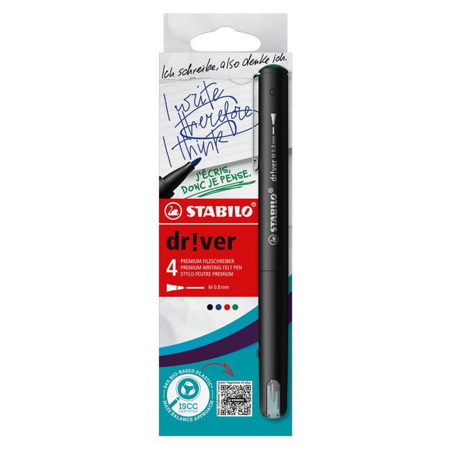 Stabilo - Fineliner dr!ver medium sortiert 4 Stück