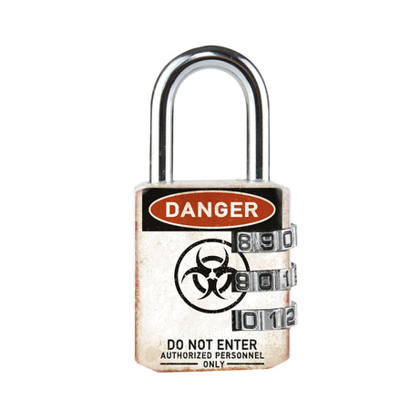 Master Lock - Vorhängeschloss Masterlock 3-stellig 30 mm Gefahrenmotiv