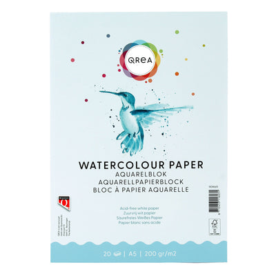 Qrea - Aquarellblock A5 20 Blatt 200gr geklebt | 60 Stück