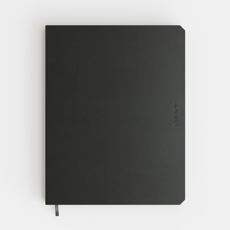 De KEMPEN - Notizbuch Ashblack 171x220mm blanko 192 Seiten 90gr schwarz