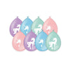 Bruna Büro - Luftballons Einhorn 30 cm 8 Stück Pastell