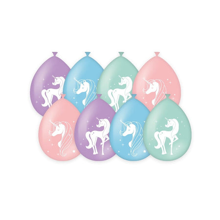 Bruna Büro - Luftballons Einhorn 30 cm 8 Stück Pastell