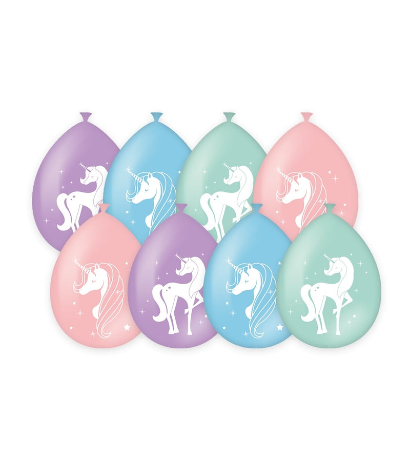 Bruna Büro - Luftballons Einhorn 30 cm 8 Stück Pastell
