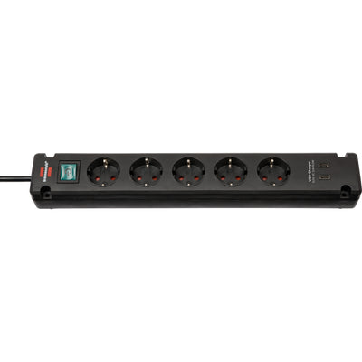 Brennerstuhl - Steckdosenleiste Bremounta 5-fach inkl. 2 USB C 3 Meter.