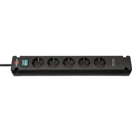 Brennerstuhl - Steckdosenleiste Bremounta 5-fach inkl. 2 USB C 3 Meter.