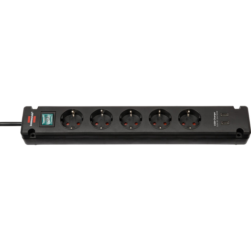 Brennerstuhl - Steckdosenleiste Bremounta 5-fach inkl. 2 USB C 3 Meter.