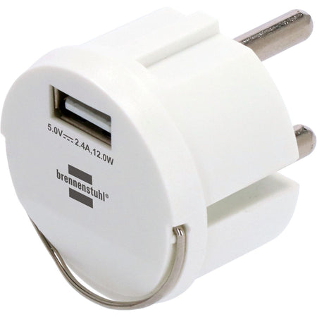 Brennerstuhl - Steckdosenadapter USB A 2,4A weiß