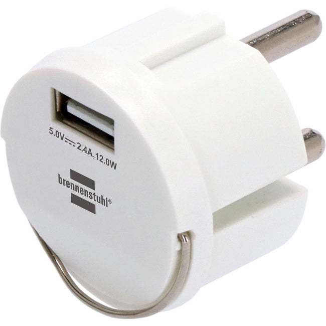 Brennerstuhl - Steckdosenadapter USB A 2,4A weiß