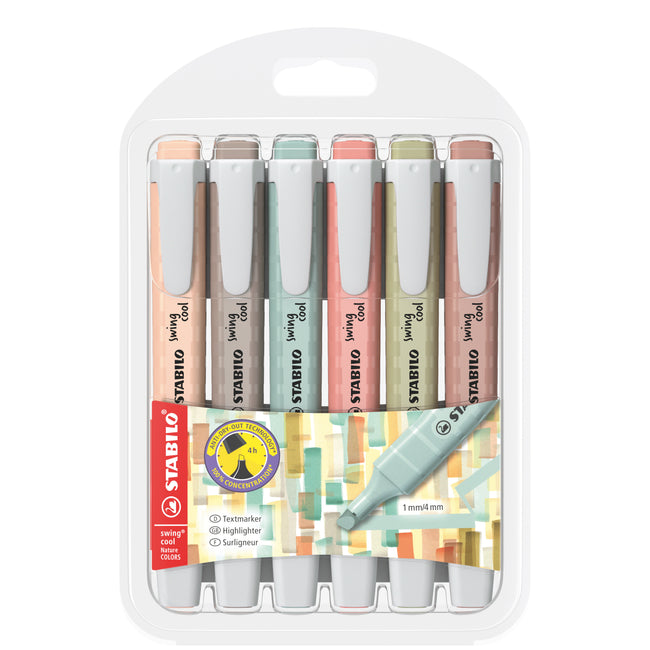 Stabilo - Textmarker Swing Cool Nature sortiert 6 Stück | 5 Stück