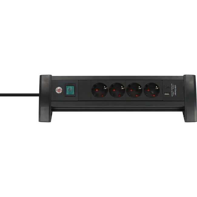 Brennerstuhl - Steckdosenleiste Prem 4VDG USB C und ein Schwarz