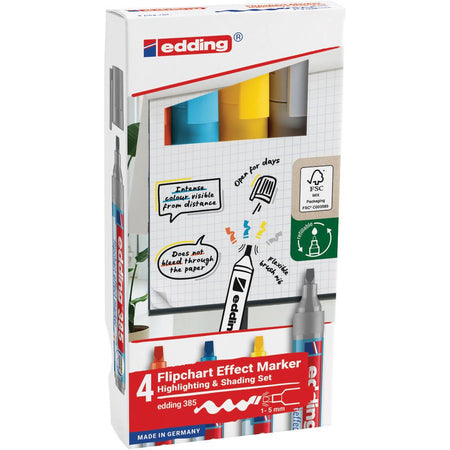 Edding - Filzstift 385 Flipchartpinsel 4 Stück sortiert