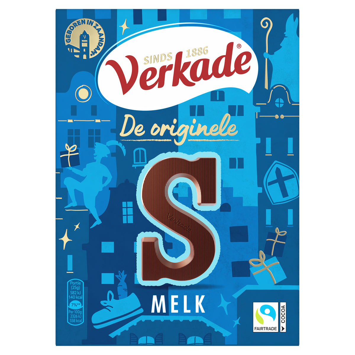 Verkade - Schokoladen-Buchstabenmilch S 135 Gramm