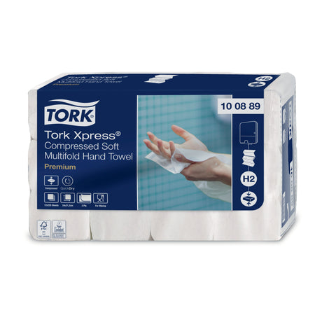 Tork - Handtuch H2 Xpress komprimiert mehrfach 2-lagig 212x240mm 12x225 Blatt weiß 100889
