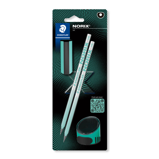 Staedtler - Graphitstift Norix Blister 2 Stück HB schwarz grün | 8 Stück