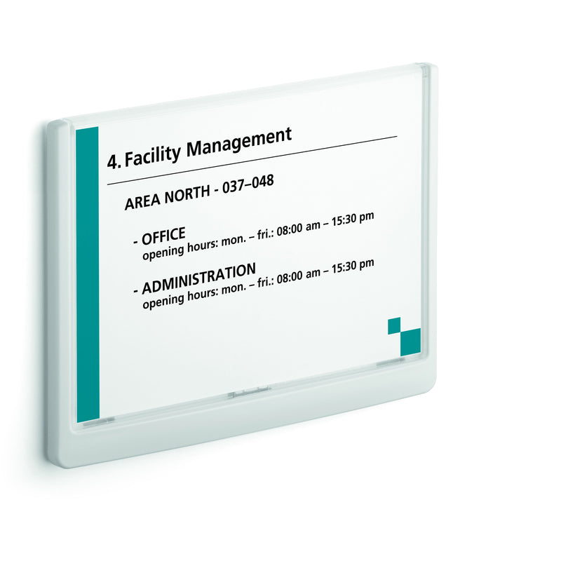 Langlebig – Türschild Klickschild A5 quer