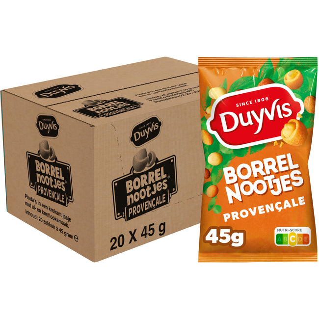 Duyvis - Snack Nüsse Provenzalischer Beutel 45gr | 20 Stück