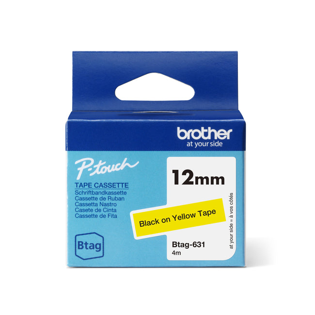 Brother - Beschriftung ptouch btag631 12mm gelb | 6 Stück