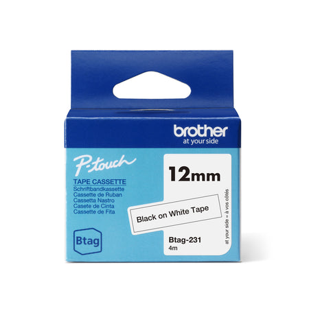 Brother - Beschriftung ptouch btag231 12mm weiß | 6 Stück