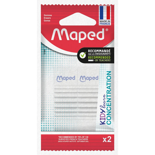 Maped - Radiergummi kidy Konzentration lernen Set 2 Stück weiß