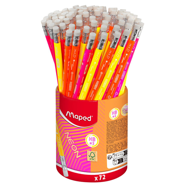 Maped - Graphitstift Neonröhre 72 Stück sortiert | 72 Stück