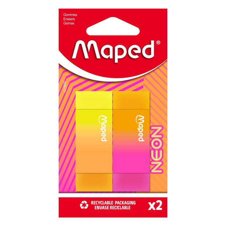 Maped - Radiergummi-Neon-Set 2-teilig sortiert