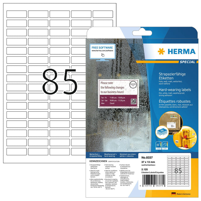 HERMA - Etikett 8337 37x13mm wetterfest VE 2125St