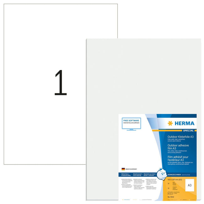 HERMA - Etikett 9542 297x420mm wetterfest dehnbar 10 Stk