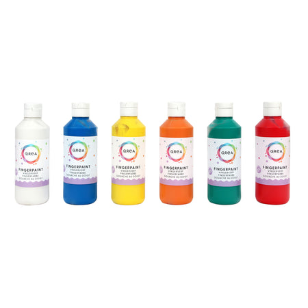 Qrea -  Vingerverf set à 6 kleuren 250ml