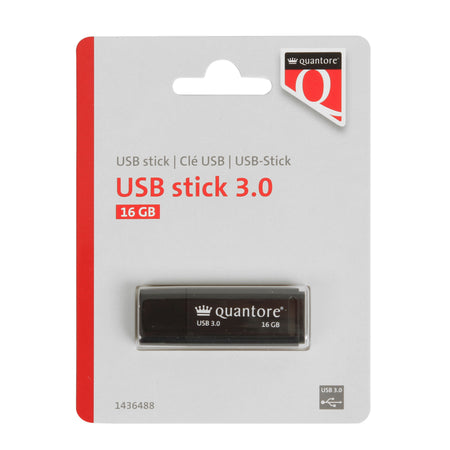Quantore - USB-Stick 16GB 3.0 schwarz