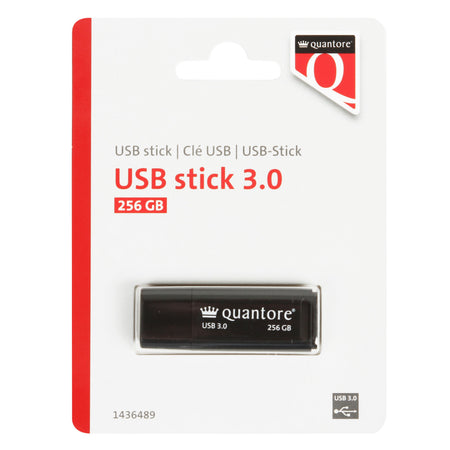 Quantore - USB-Stick 256GB 3.0 schwarz | 400 Stück