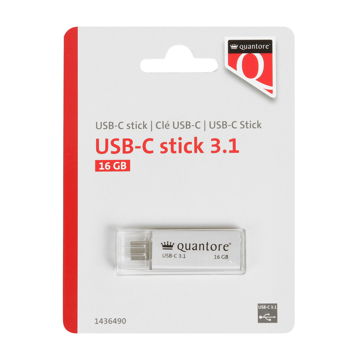 Quantore - USB-Stick USB-C 16GB 3.1 Silber | 400 Stück