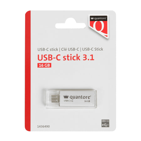 Quantore - USB-Stick USB-C 16GB 3.1 Silber | 400 Stück