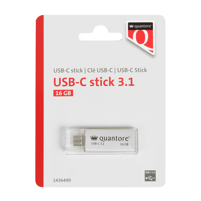 Quantore - USB-Stick USB-C 16GB 3.1 Silber | 400 Stück