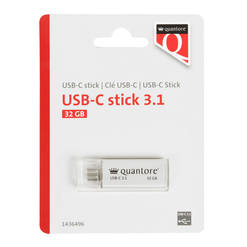 Quantore - USB-Stick USB-C 32GB 3.1 Silber