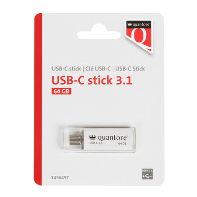 Quantore - USB-Stick USB-C 64GB 3.1 Silber