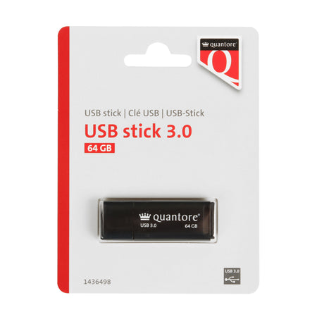 Quantore - USB-Stick 64GB 3.0 schwarz | 400 Stück