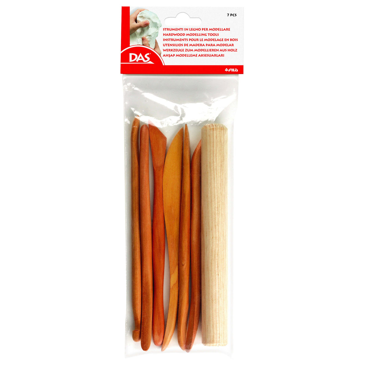 Dachs - Tonwerkzeuge 7-teilig aus Holz