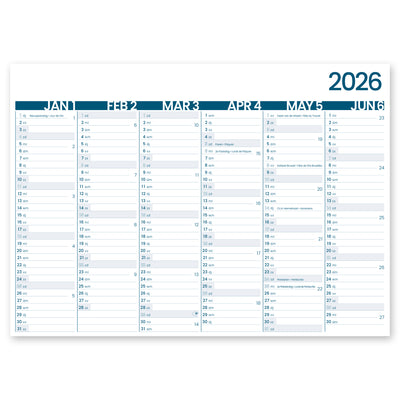 INNI - 6-Monatskalender 2026 großes Erinnerungsstück 430x320mm | 10 Stück